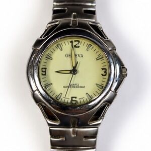 Geneva Quartz Watch Japan Movt Stainless Steel Water Resistant Untested